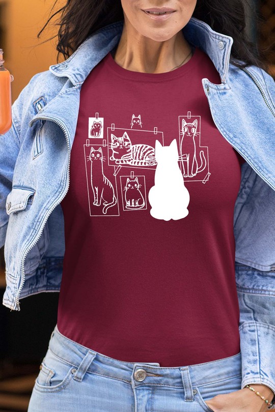 cats frames - Tshirt Femme-BORDEAUX