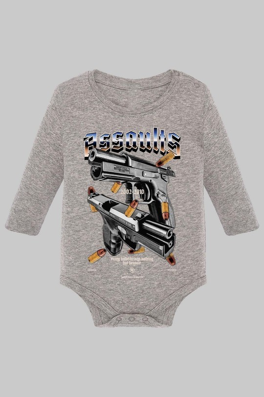 Gun Graphic - Body Manche longue bébé-GRIS