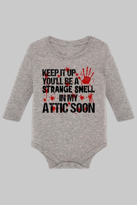 Keep It Up You ll Be - Body Manche longue bébé-GRIS