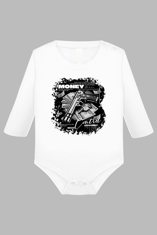 Money Control - Body Manche longue bébé-BLANC