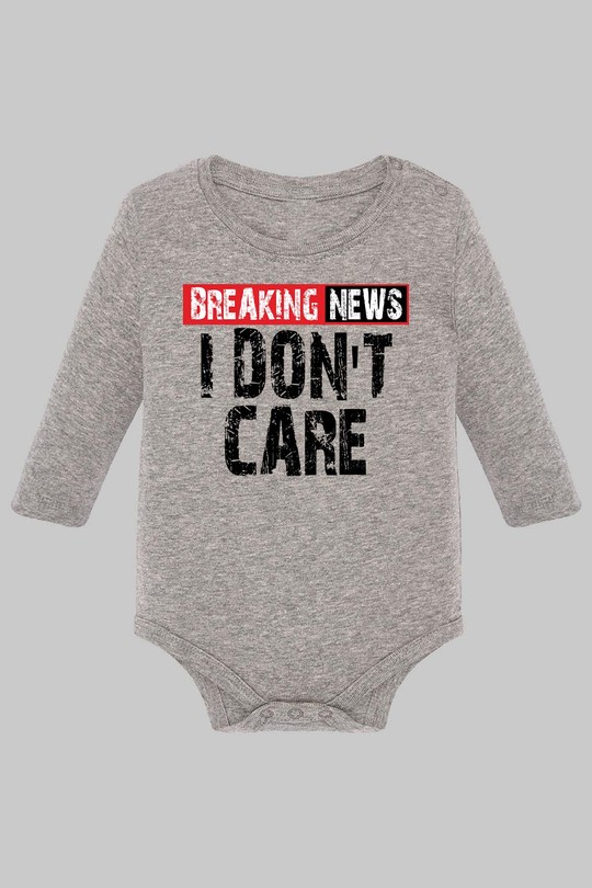 News  Dont Care - Body Manche longue bébé-GRIS
