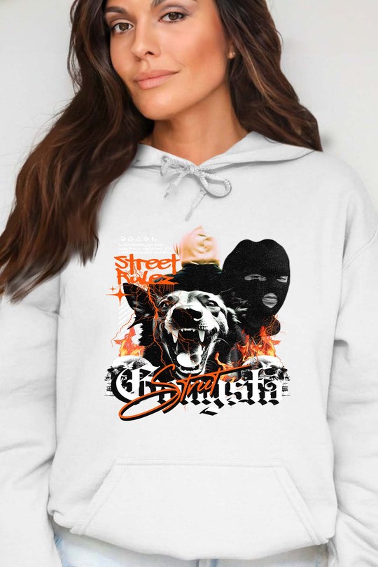 Street Gangsta - Sweat Capuche Femme-BLANC
