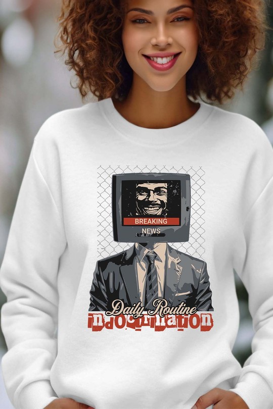 Indoctrination - Sweat Col Rond Femme-BLANC
