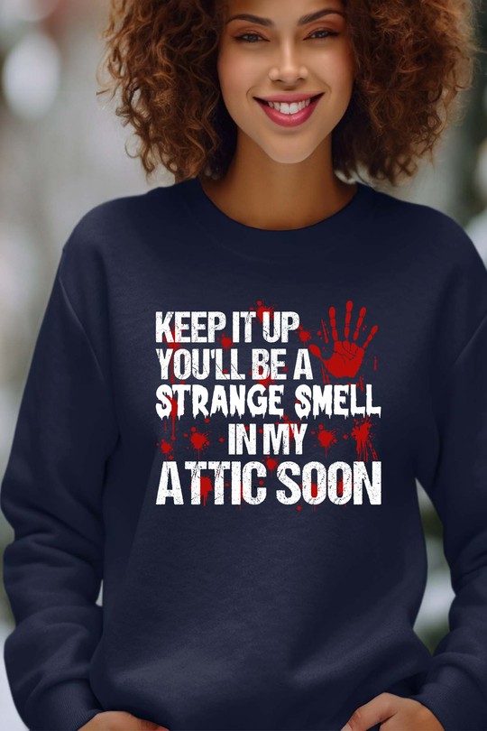 Keep It Up You ll Be - Sweat Col Rond Femme-MARINE