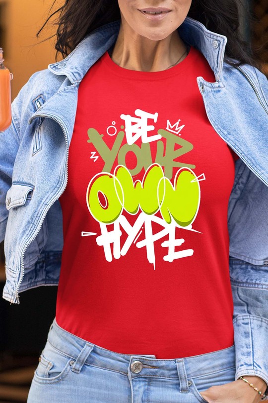be your own hype BLANC - Tshirt Femme-ROUGE