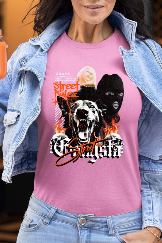 Street Gangsta - Tshirt Femme-ROSE