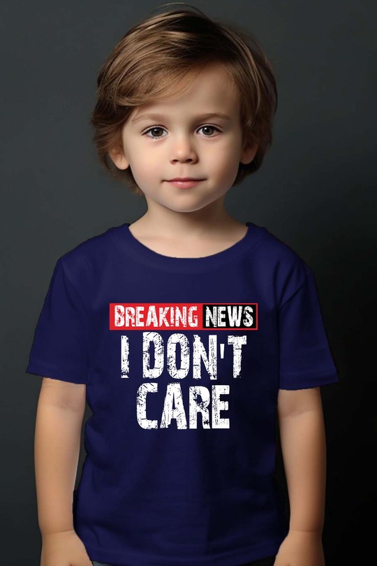 News  Dont Care - Tshirt Garçon-MARINE