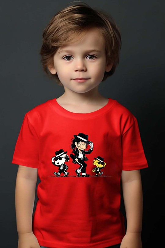 Snoopy Michael Jackson - Tshirt Garçon-ROUGE