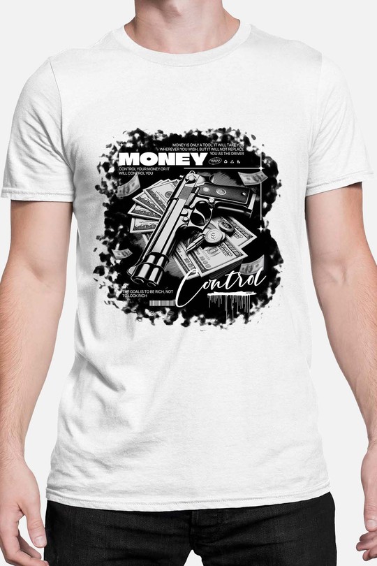 Money Control - Tshirt Homme-BLANC