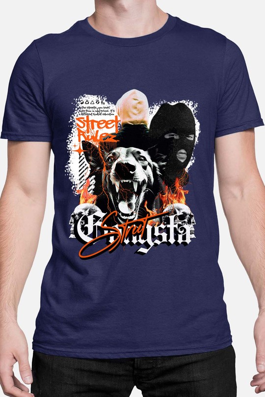Street Gangsta - Tshirt Homme-MARINE