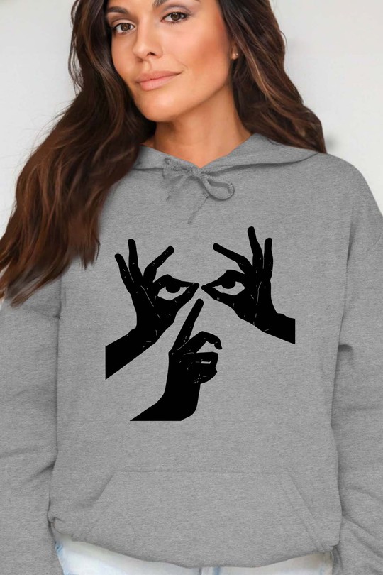 SHADOW SHUUT - Sweat Capuche Femme-GRIS