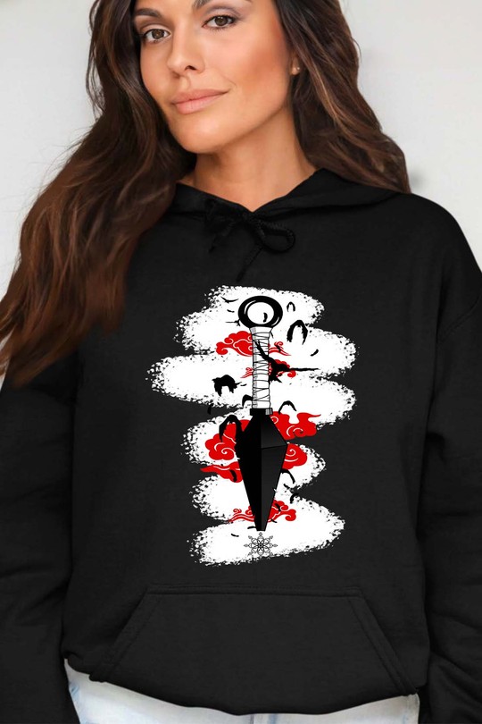 shuriken kunai - Sweat Capuche Femme-NOIR