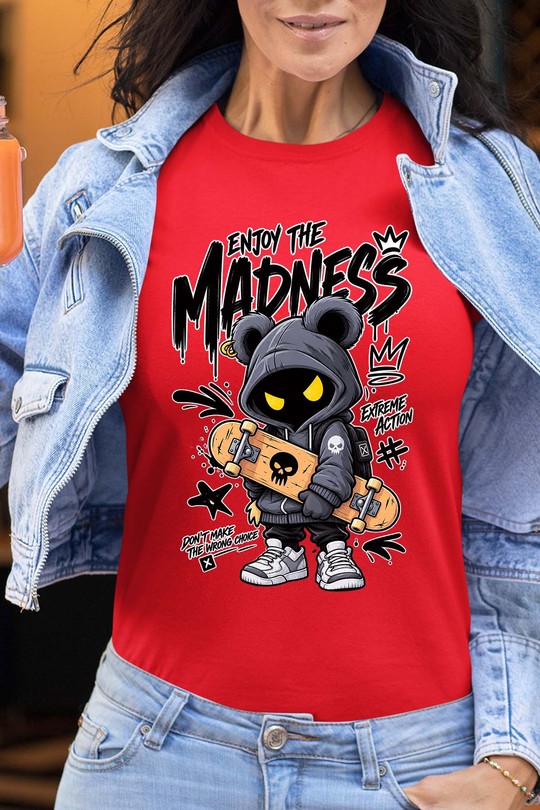ENJOY MADNESS HYPE - Tshirt Femme-ROUGE