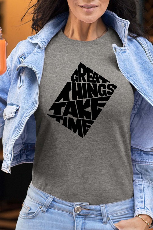 things takes time - Tshirt Femme-GRIS