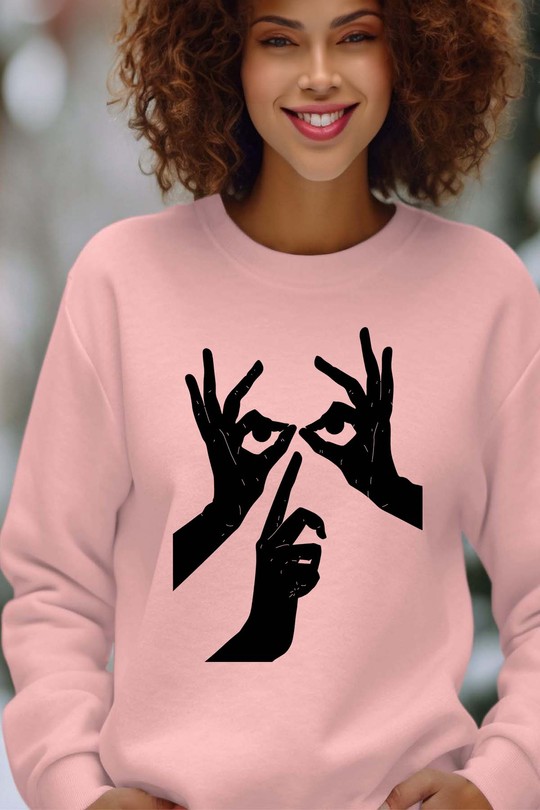 SHADOW SHUUT - Sweat Col Rond Femme-ROSE