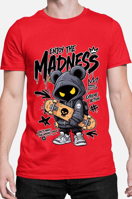 ENJOY MADNESS HYPE - Tshirt Homme-ROUGE