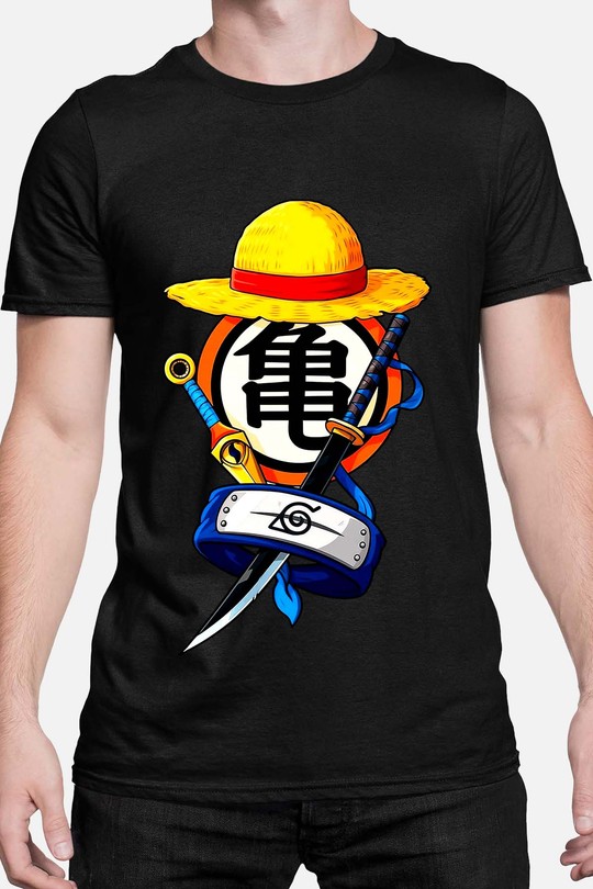 lufy goku naruto - Tshirt Homme-NOIR