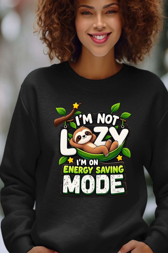 im saving mode - Sweat Col Rond Femme-NOIR
