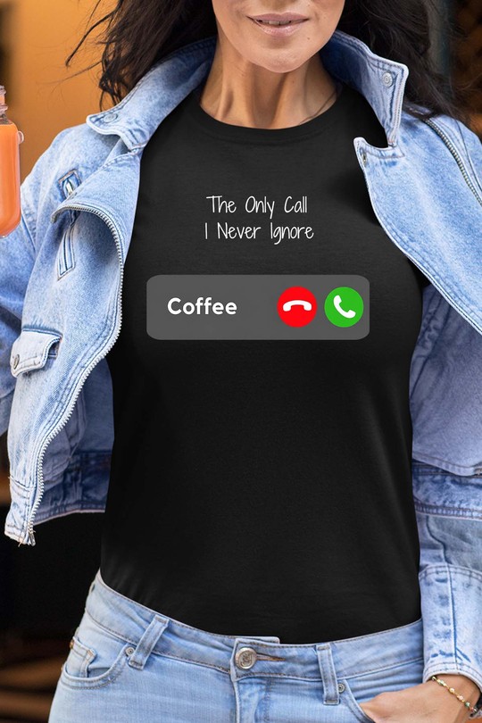 coffee call  ignore - Tshirt Femme-NOIR