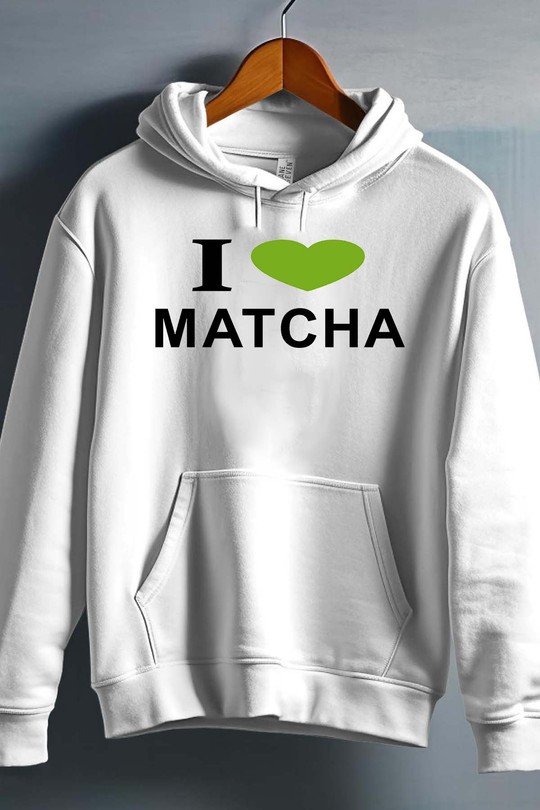 i love matcha k - Sweat capuche Homme-BLANC