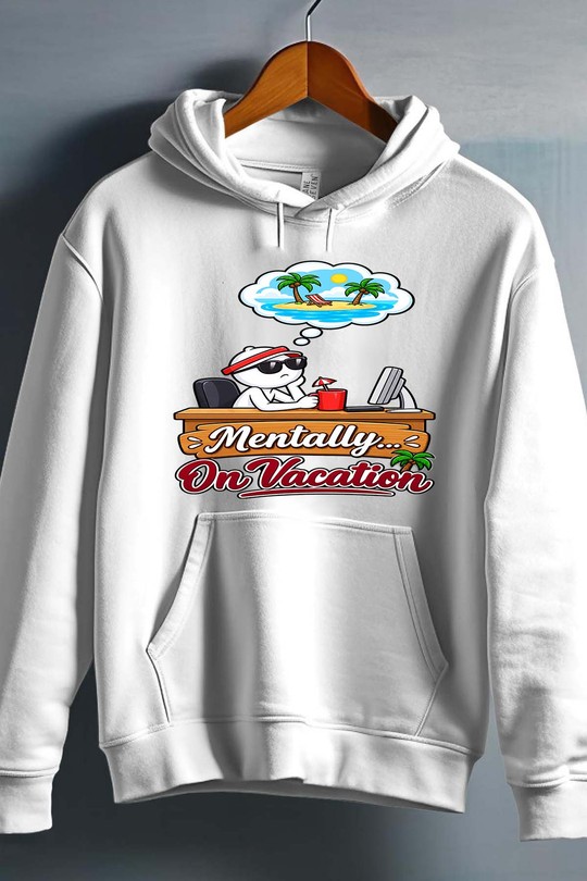 mentally  on vacation - Sweat capuche Homme-BLANC