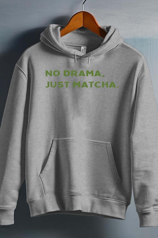 no drama just matcha - Sweat capuche Homme-GRIS