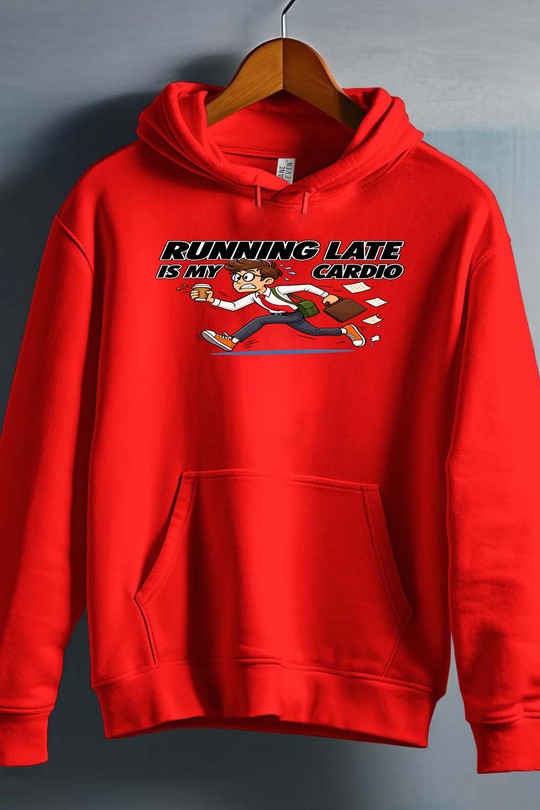 running is cardio - Sweat capuche Homme-ROUGE