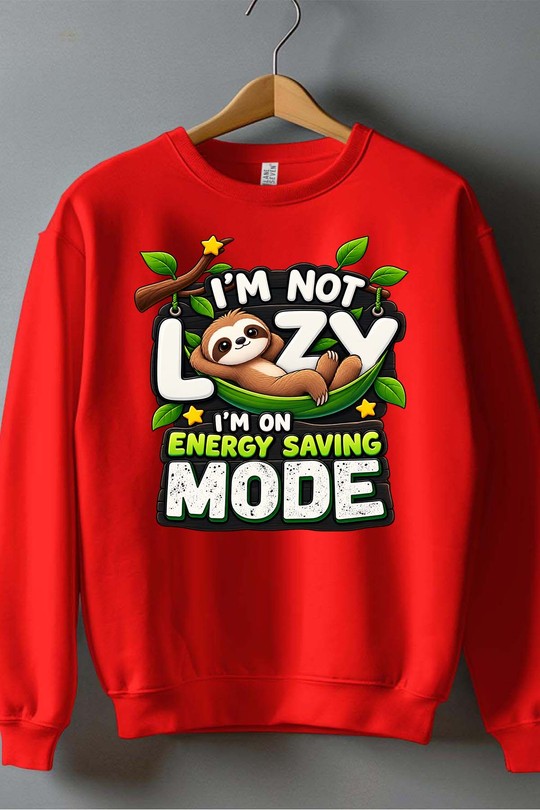 im saving mode - Sweat Col Rond Homme-ROUGE