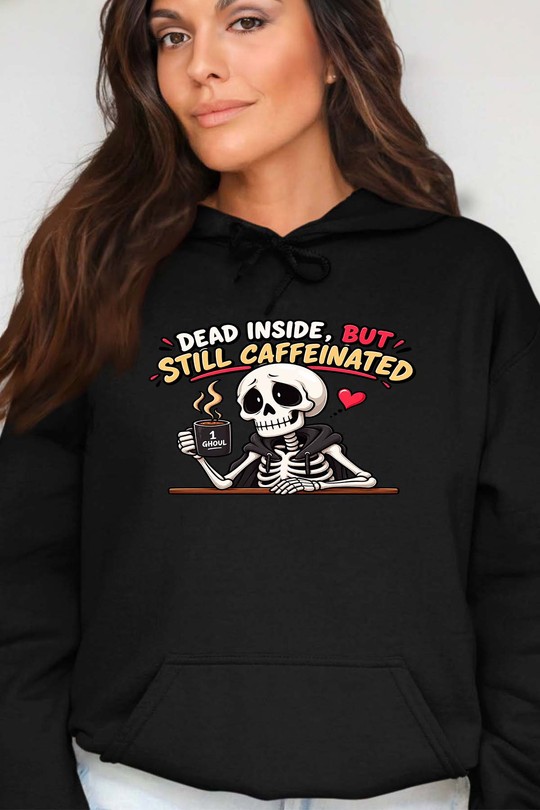 dead still cffeinated - Sweat Capuche Femme-NOIR