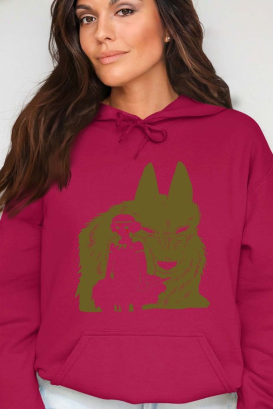 ANIME (53) - Sweat Capuche Femme-BORDEAUX