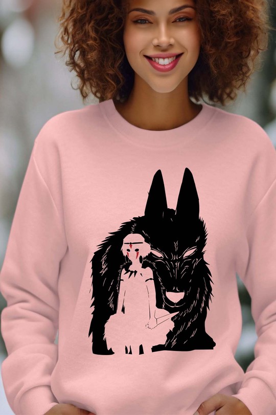 ANIME (53) - Sweat Col Rond Femme-ROSE