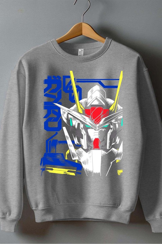 ANIME (36) - Sweat Col Rond Homme-GRIS