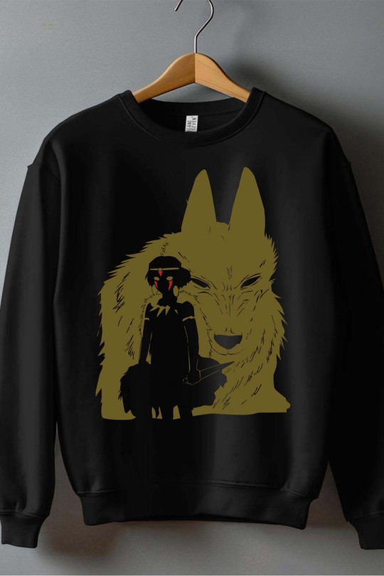ANIME (53) - Sweat Col Rond Homme-NOIR
