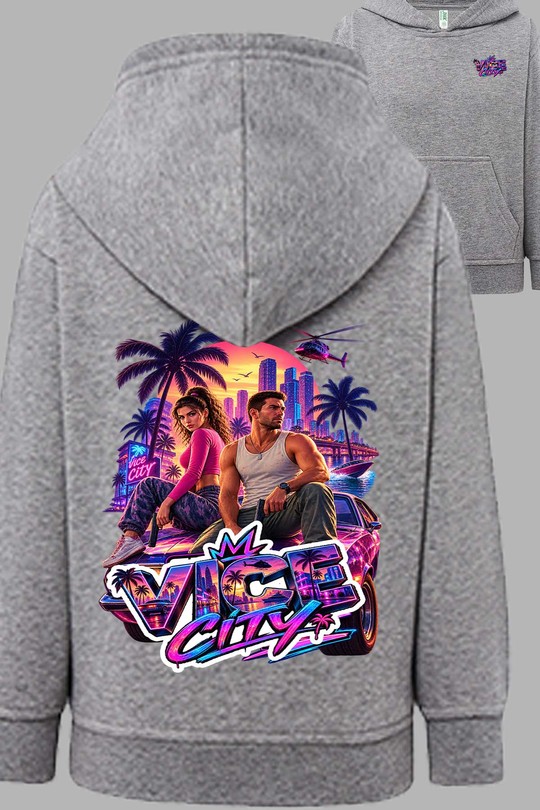 Cool GTheft Auto - Sweat Capuche Homme AR CR-GRIS