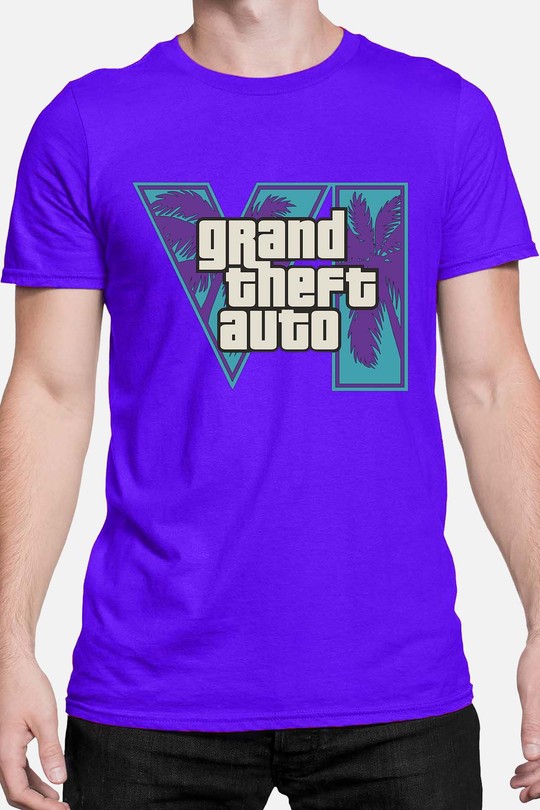 Logo GTheft Bleu - Tshirt Homme-BLEU ROI