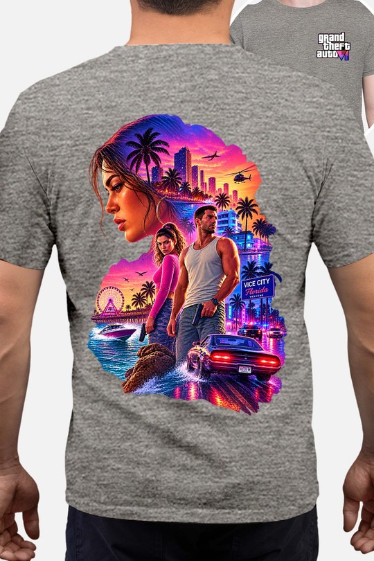 Visage GTheft Auto - Tshirt Homme AR CR-GRIS