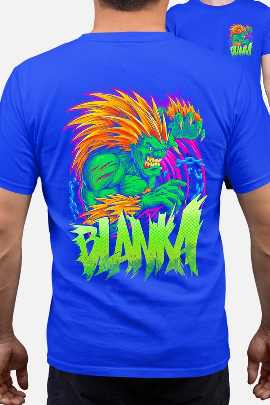 Blanka Fury - Tshirt Homme AR CR-BLEU ROI