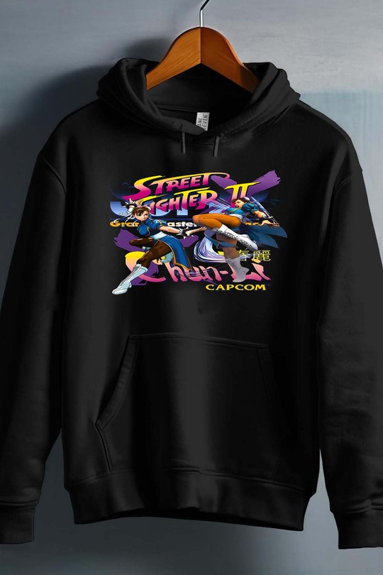 street chunli - Sweat capuche Homme-NOIR