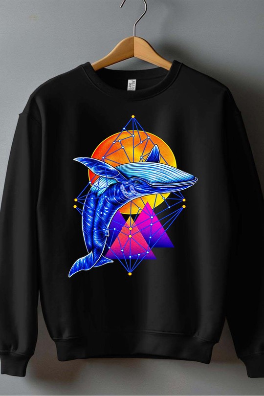 ocean prism - Sweat Col Rond Homme-NOIR