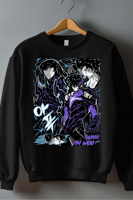 SOLO LEVELING 03 - Sweat Col Rond Homme-NOIR