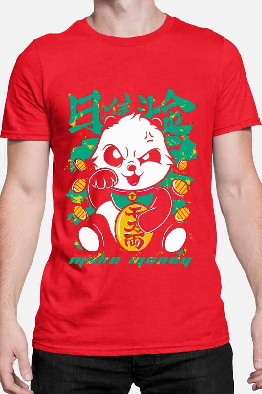 lucky panda - Tshirt Homme-ROUGE