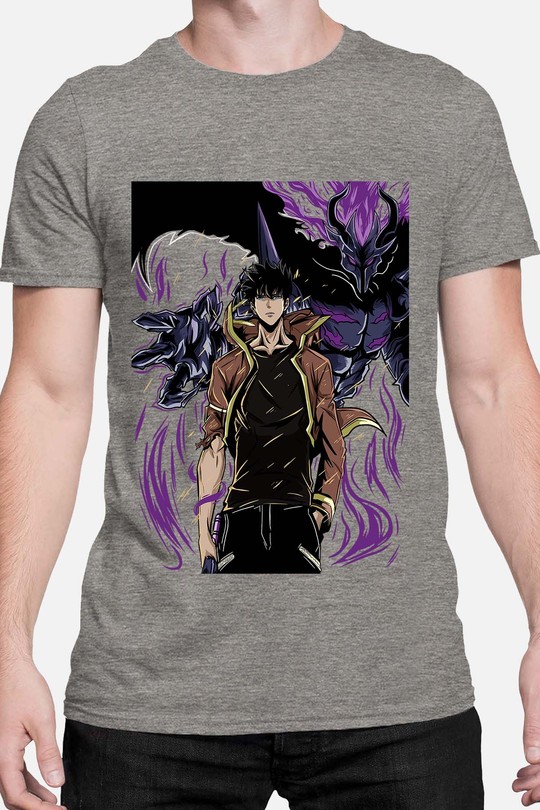 SOLO LEVELING 02 - Tshirt Homme-GRIS