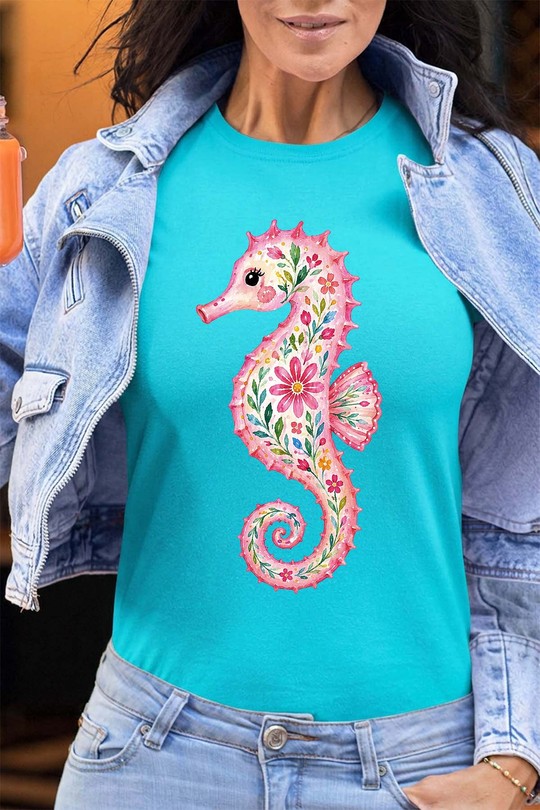 floral sea hors - Tshirt Femme - FC-TURQUOISE