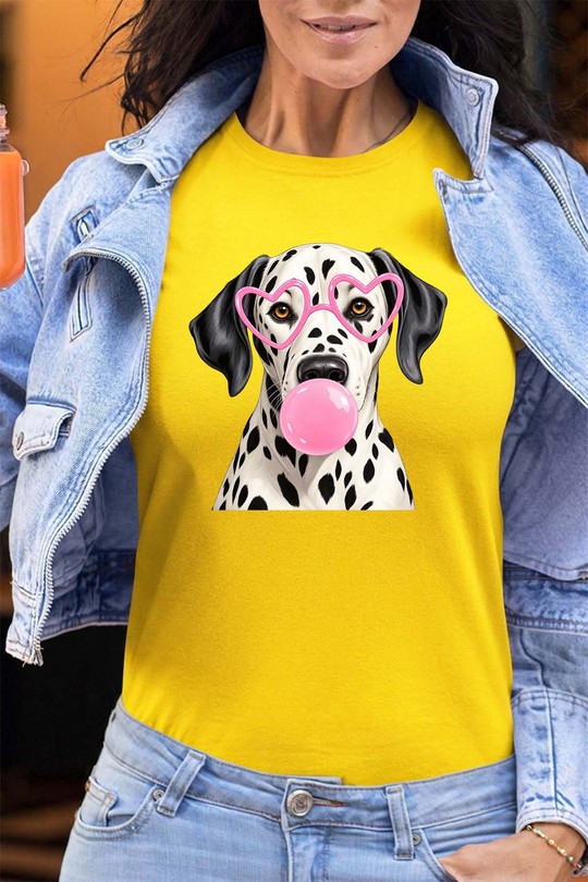 pink chwing dog - Tshirt Femme - FC-JAUNE