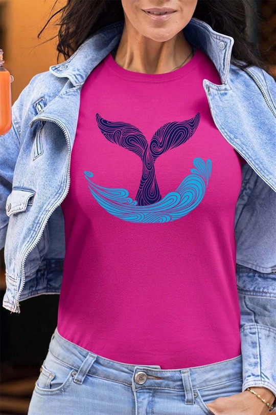 whale tail - Tshirt Femme - FC-FUCHSIA