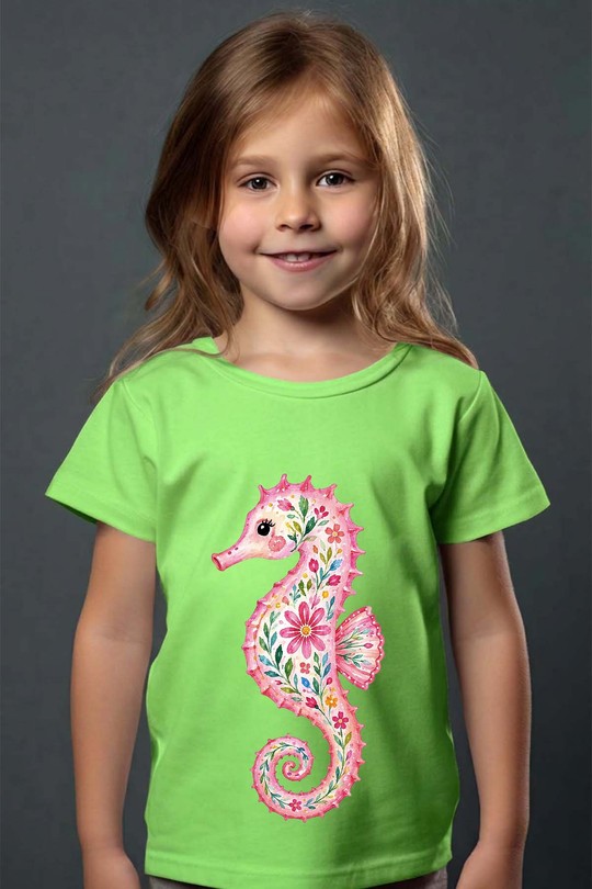 floral sea hors - Tshirt Fille - FC-VERT CLAIR