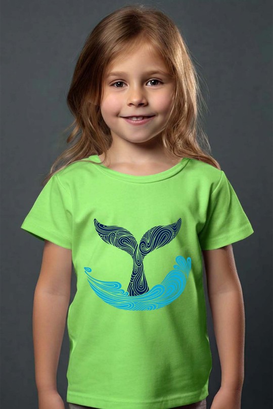 whale tail - Tshirt Fille - FC-VERT CLAIR