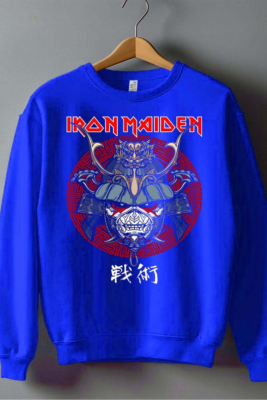 iron m samurai - Sweat Col Rond Homme-BLEU ROI
