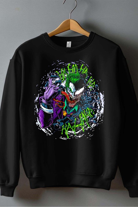 Joker Madness - Sweat Col Rond Homme-NOIR