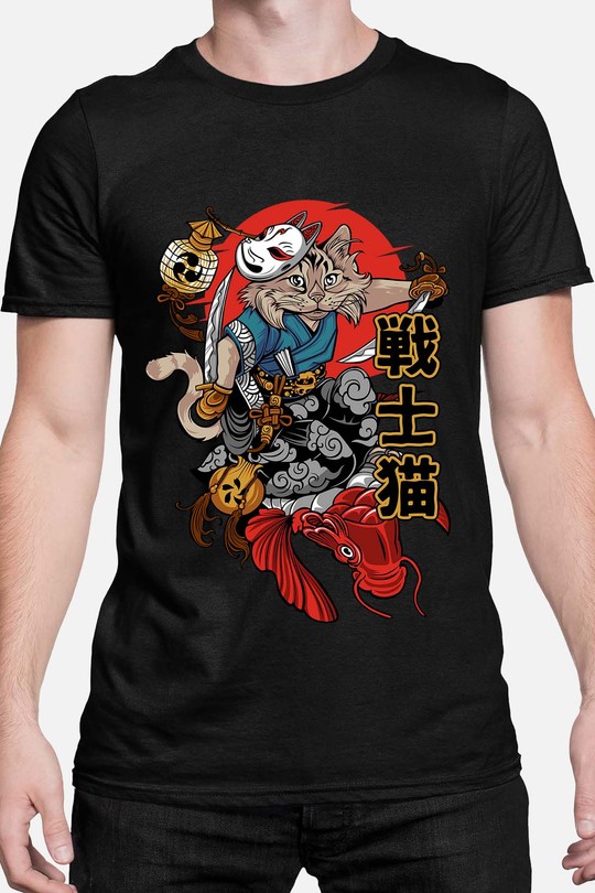 Senshi Neko - Tshirt Homme-NOIR